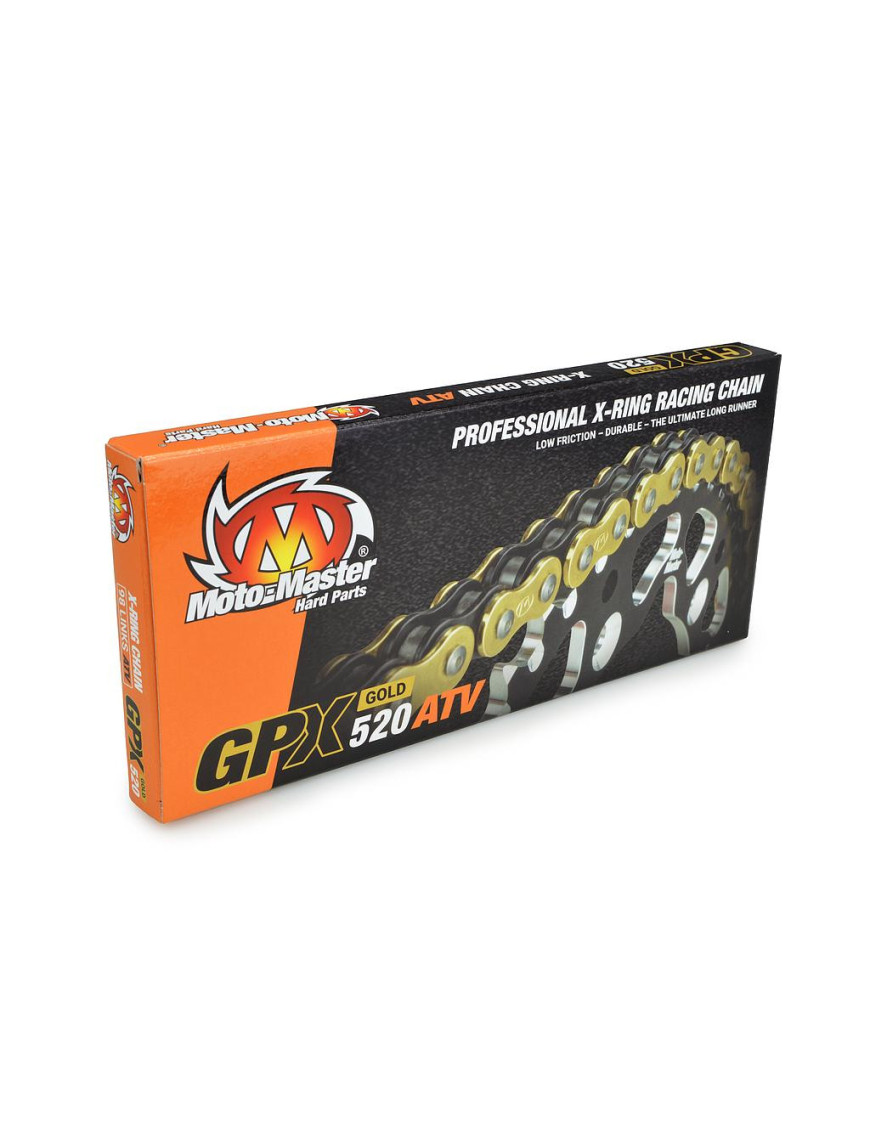 Cadena GPX ATV 520 Gold Moto-Master X-Ring dourada 98L com clip