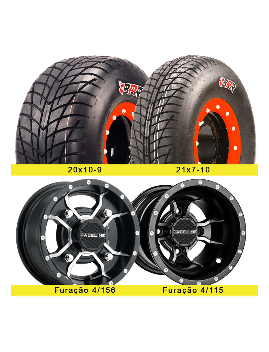 Pack 4 llantas RACELINE (156 / 115) con neumáticos BPR P354